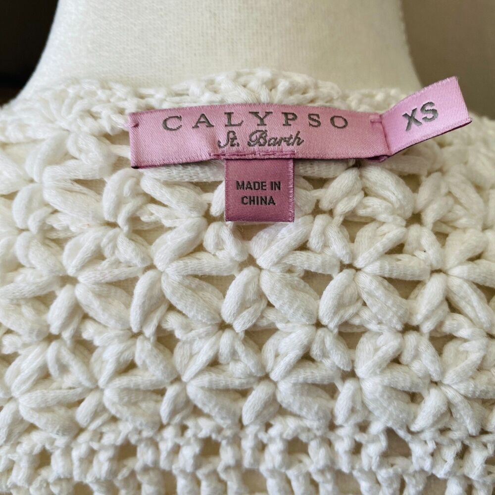 CALYPSO ST. BARTH White Open High Quality Cozy Knit Sweater Cardigan Size XS - Picture 5 of 6